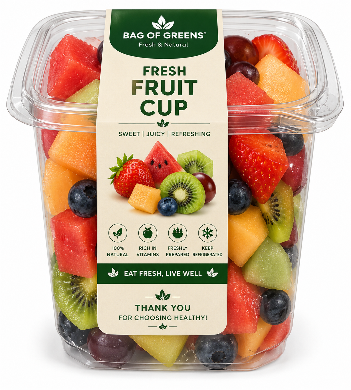 Classic Fresh Fruit Bowl (Small) - Bag of Green