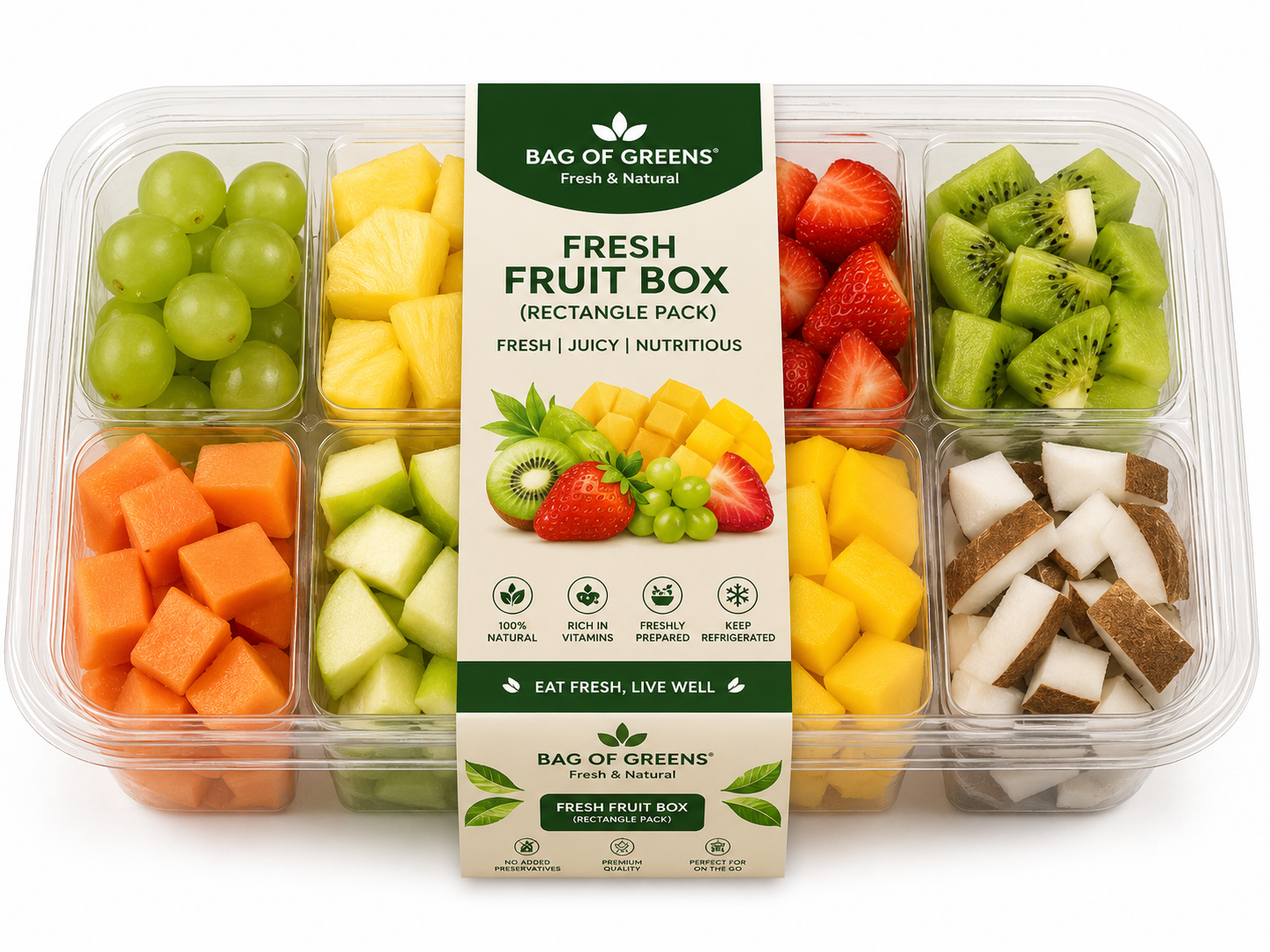 Fresh Fruit Box (Rectangle Pack) - Bag of Green