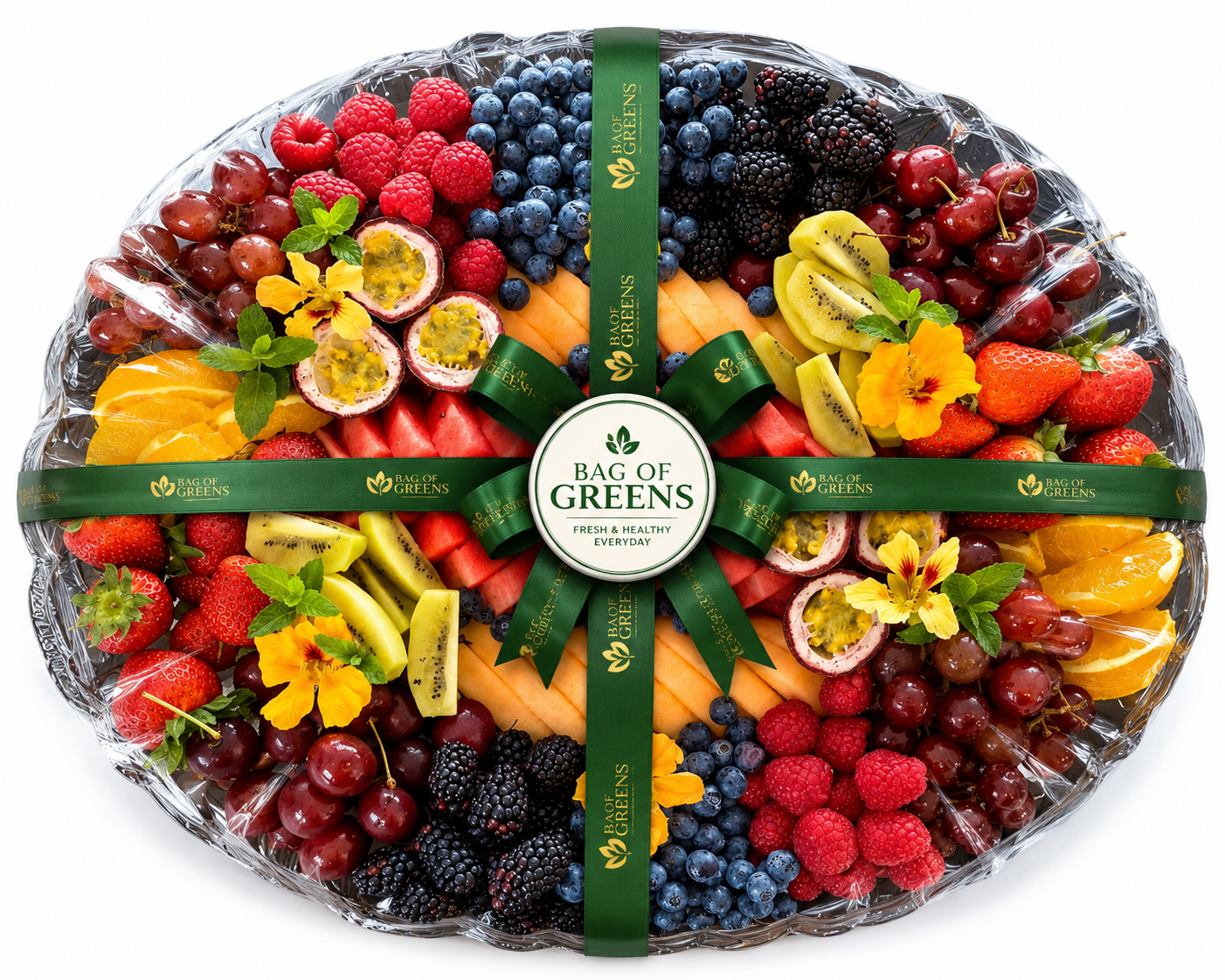 Premium Mixed Fruit Platter - Bag of Green