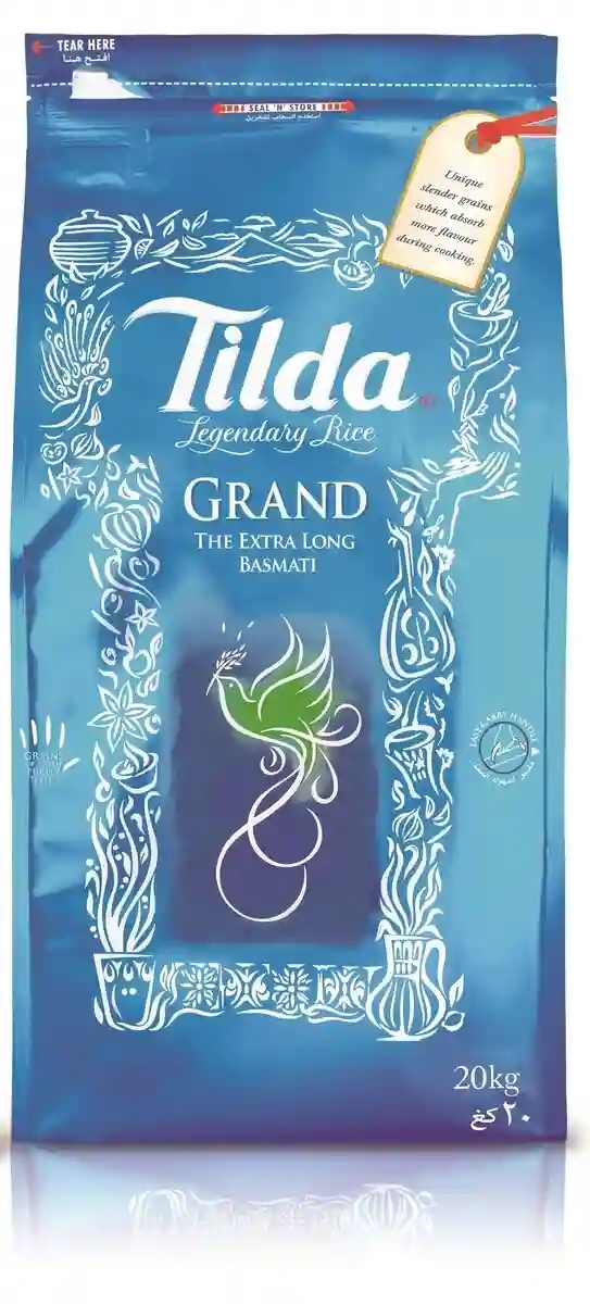 Tilda Grand Extra Long Basmati Rice - - Bag of Green