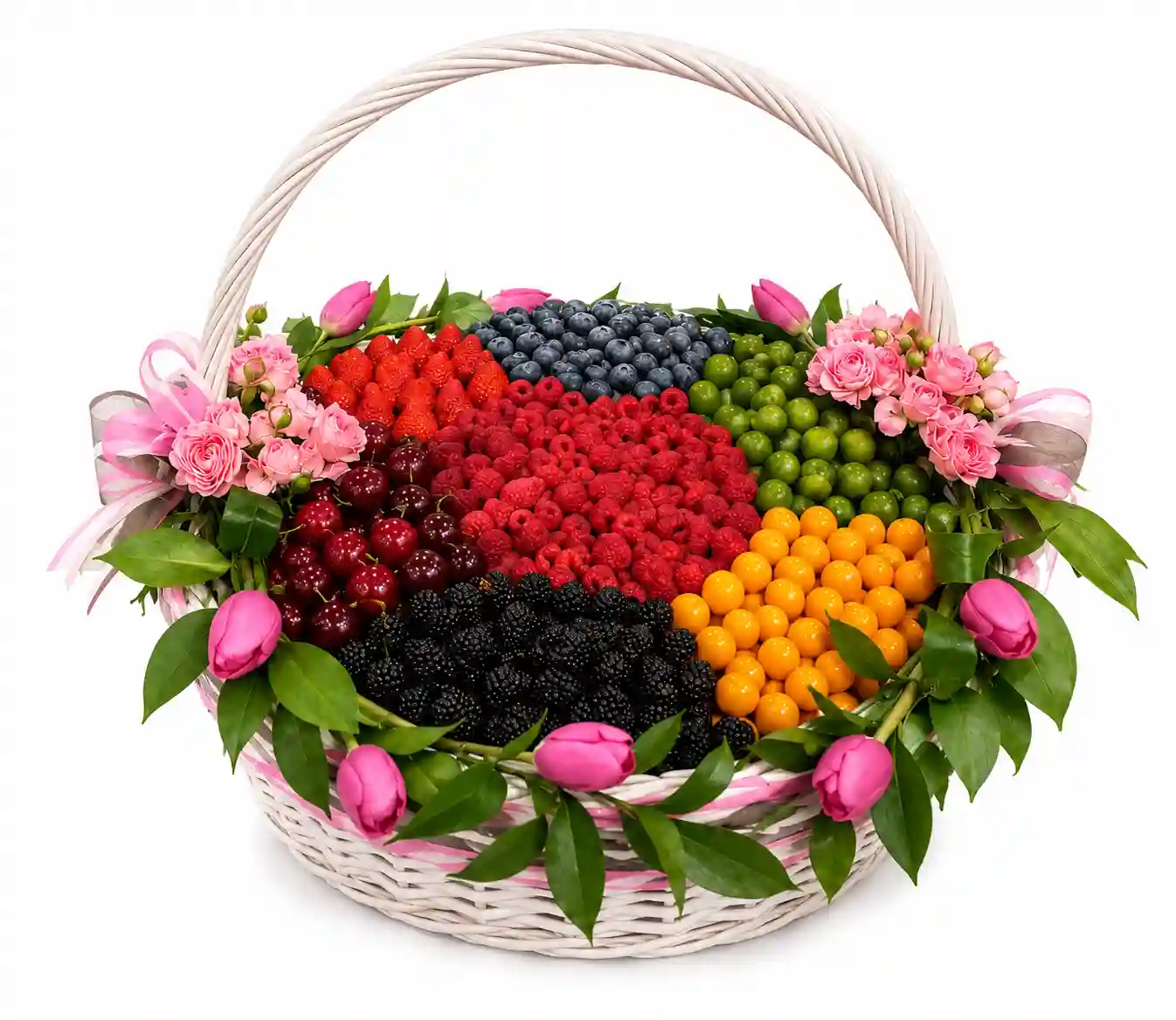 Signature Berry Blossom Basket - Bag of Green