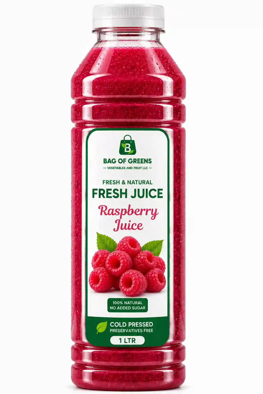 Fresh Raspberry Juice - Bag of Green
