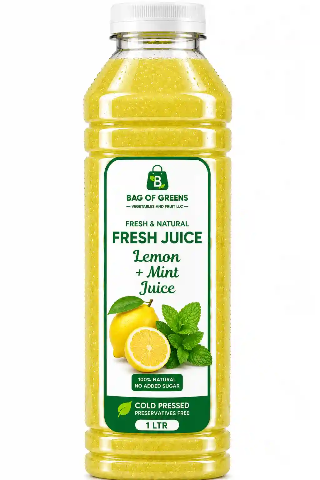 Fresh Lemon, Mint Juice - Bag of Green