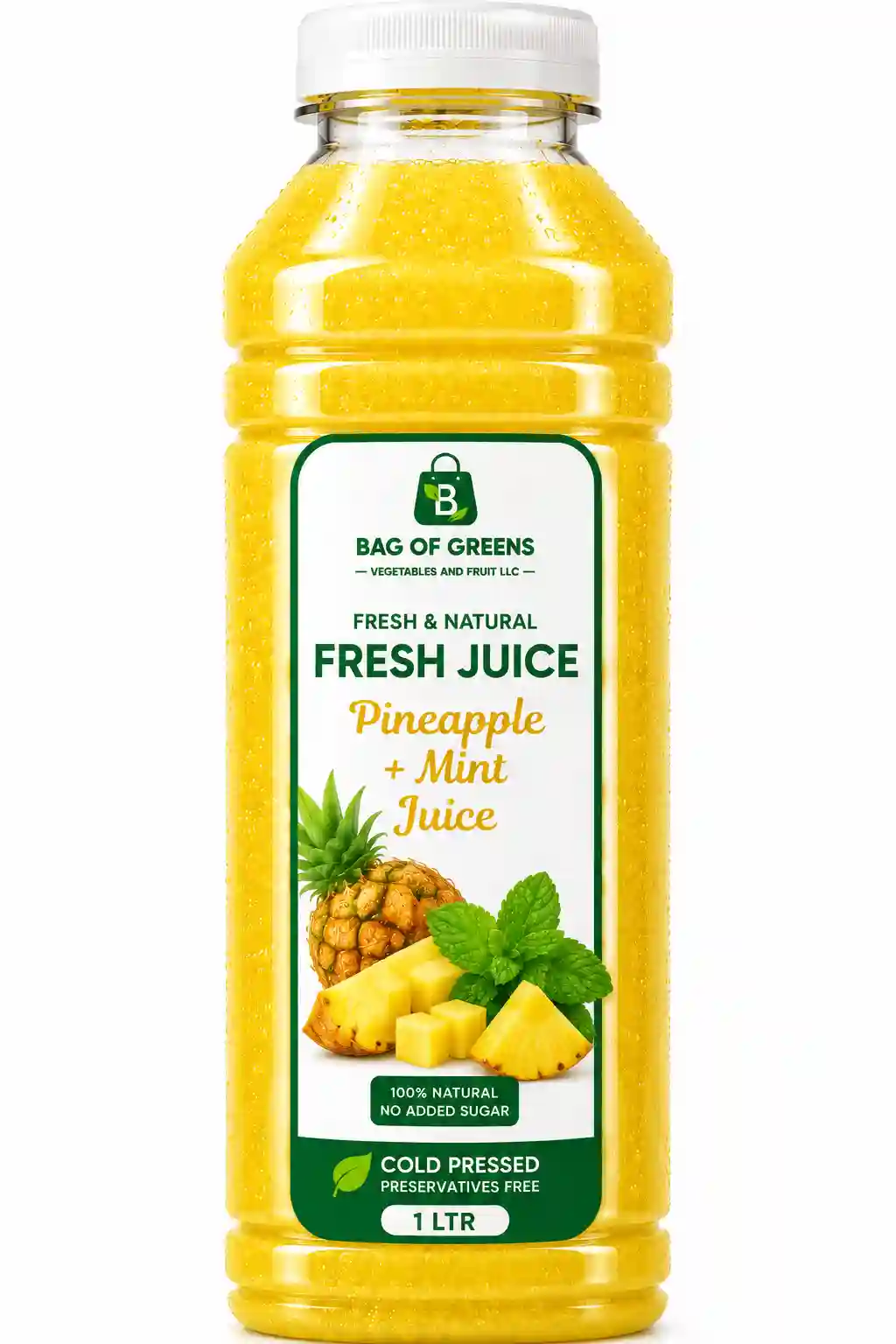 Fresh Pineapple , Mint Juice