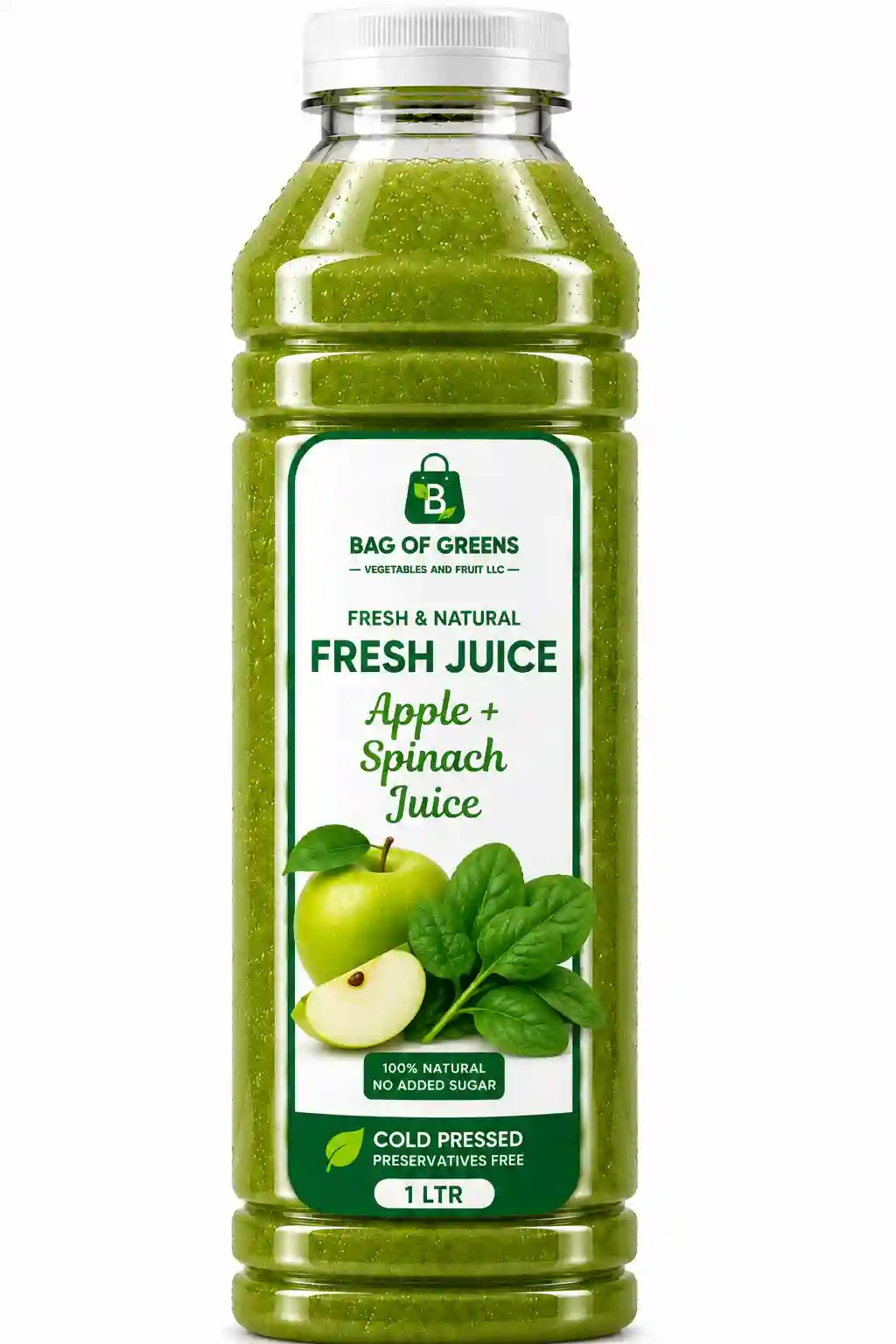 Fresh Apple Green, Mint Juice