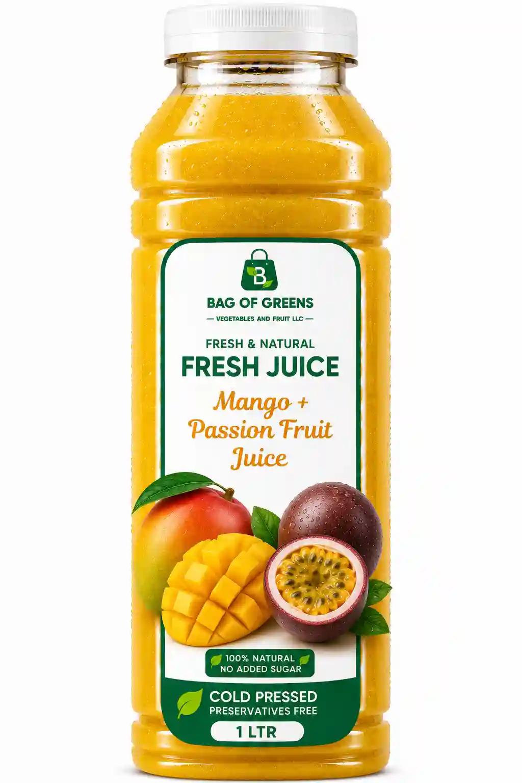 Fresh Mango, Passion Juice - Bag of Green