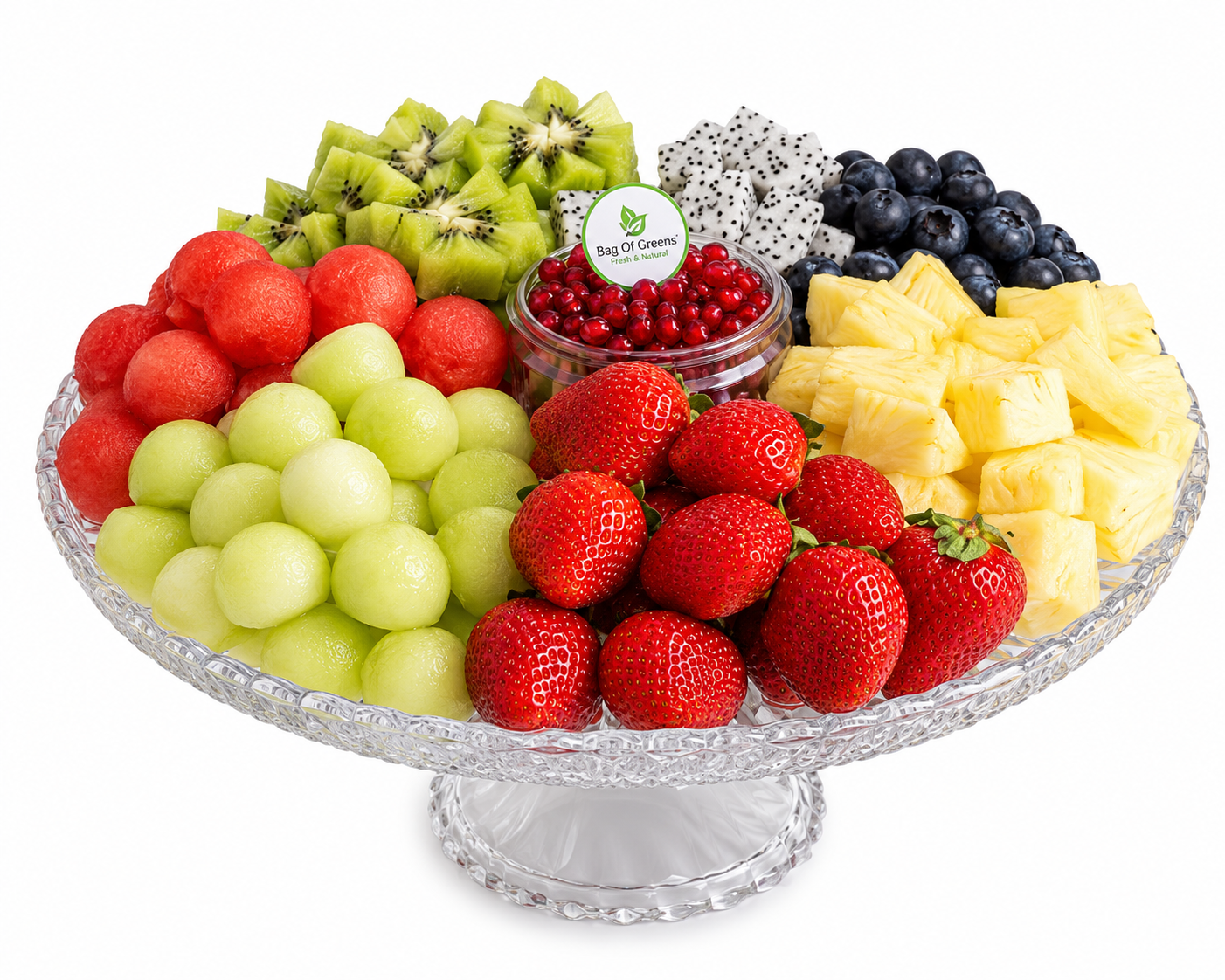 Berries Round Platter - Bag of Green