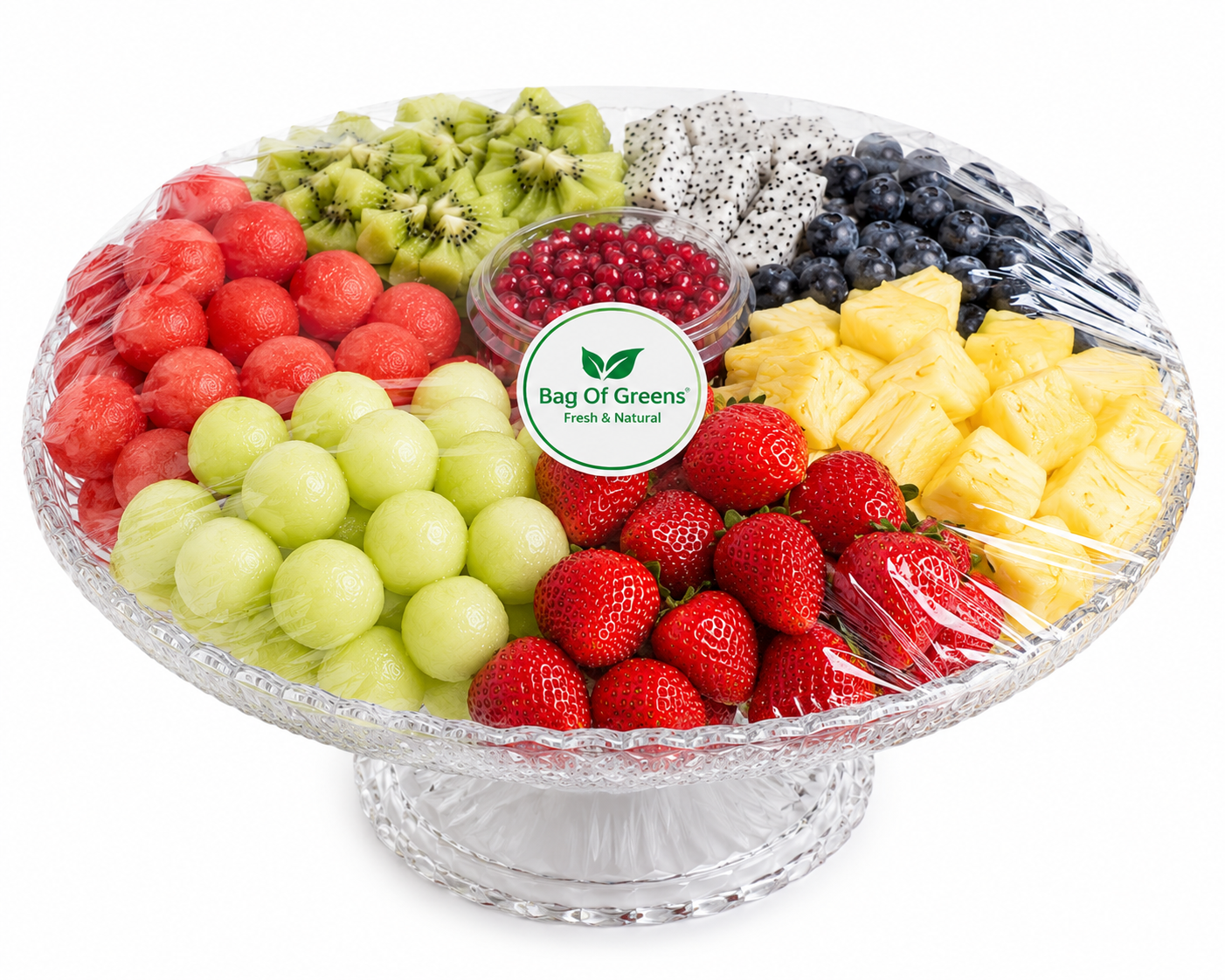 Berries Round Platter - Bag of Green