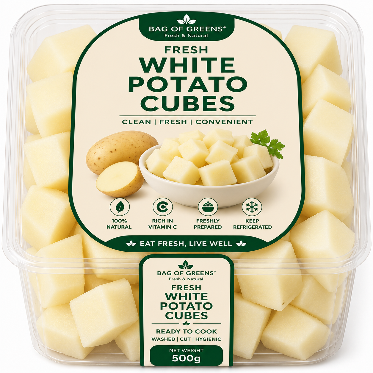 White Potato Cubes
