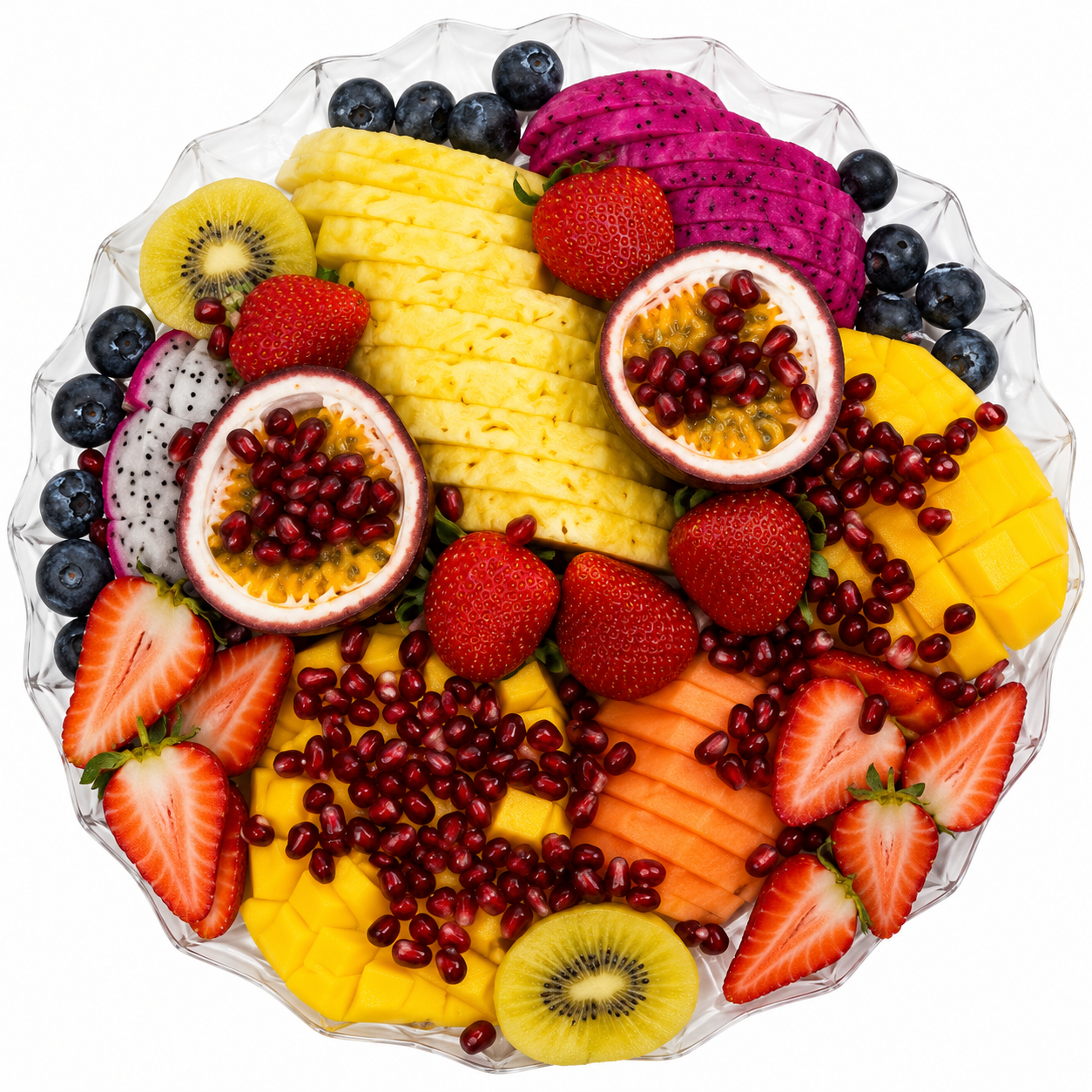 Large Fresh Rainbow Fruit Platter 2 kg per pack - Bag of Green