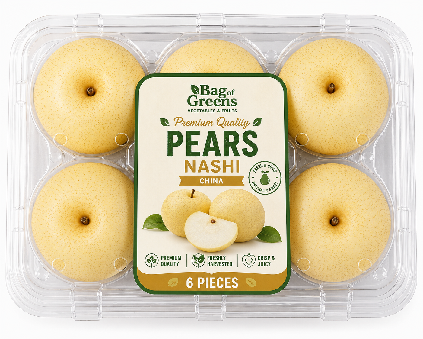 Pears Nashi China - Bag of Green
