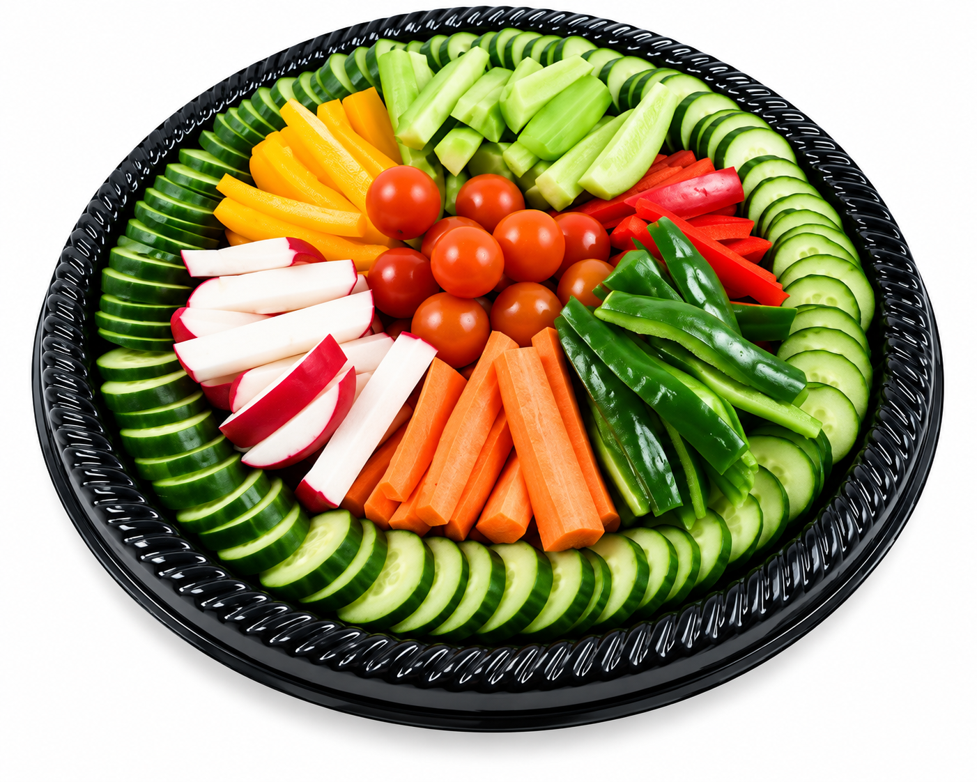 Mixed Round Vegetable Platter (28x28cm) - Bag of Green