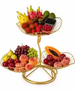 Luxury Triple-Tier Exotic Fruit Basket