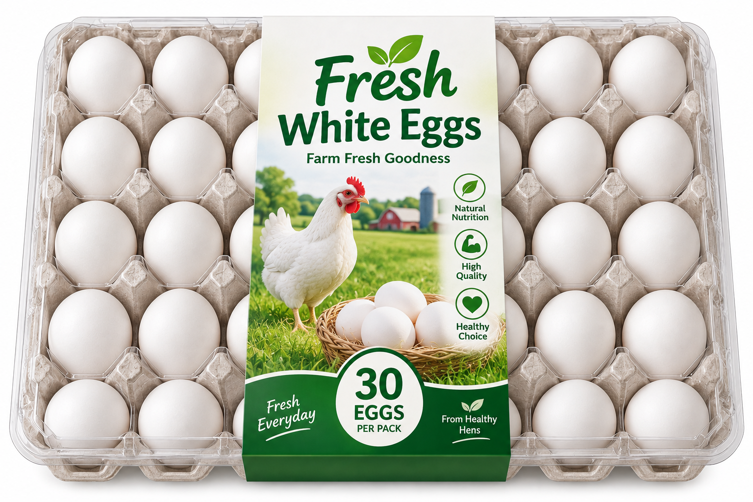 Fresh White Eggs