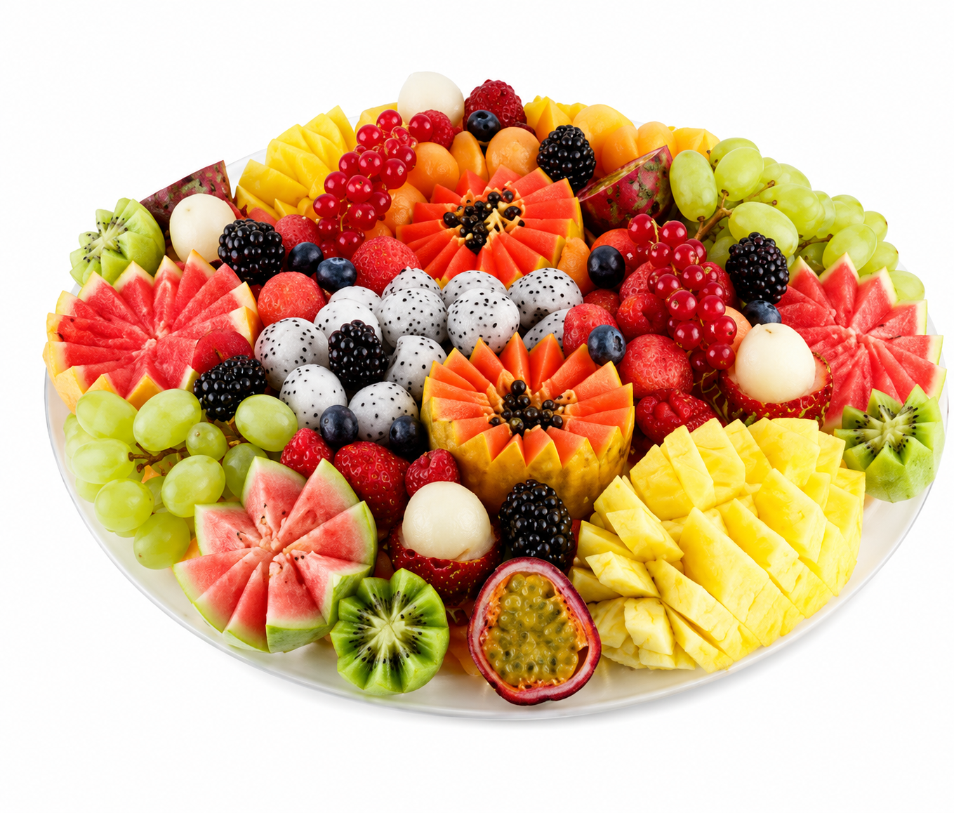 Fresh Mixed Fruits in White Plate 4 kg per pack